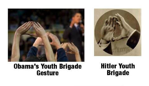 Obama&#039;s Youth Brigade Hand Gesture VS Hitler&#039;s Youth Brigade Hand Gesture