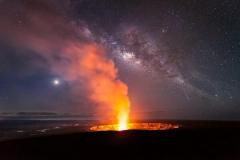 Hawaii Volcano and Milky Way