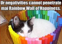 Your Negatives Cannot Penetrate My Rainbow Wall of Happiness
