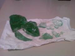 Green Glass Mystery Main Pieces Spread Apart