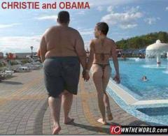 Governor Christie and Obama Strolling Hand in Hand