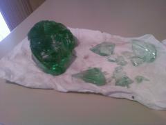 Green Glass Mystery Main Pieces Put Together