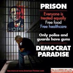 Prison Equality Free Food and Health Care = Democrat Paradise