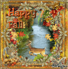 Happy Fall Animated Deer and Leaves