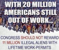 With 20 Million Americans Still Out of Work Congress Should NOT Grant Amnesty to 11 Million Illegal Aliens