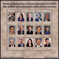 Democrats on Oversight Committees who walked out on Benghazi Victim family members