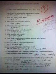 Funny answers to a test