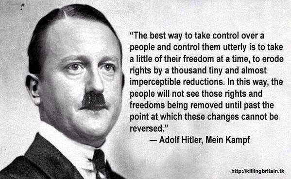 The best way to take control over people Adolph Hitler Quote