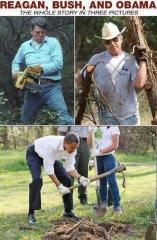 Reagan Bush and Obama one picture says it all