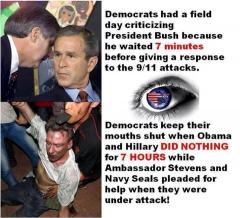 Hypocrite Democrats over Bushs 911 vs Obamas 911 responses