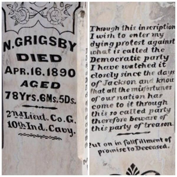 Democrat Party Inscription on Tombstone