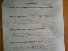 Test Answer - What does a president do - Gives Excuses