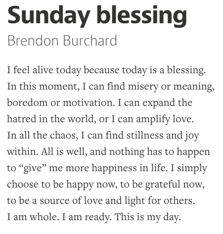 Sunday Blessing