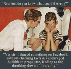 Norman Rockwell - not fact checking before posting on facebook is wrong son