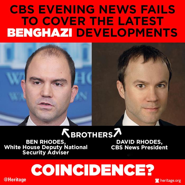CBS News fails to cover Benghazi Because Ben Rhodes Natl Security Adviser is CBS Presidents Brother