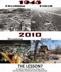 Detroit Hiroshima 1945 2010 after five decades of democrat control