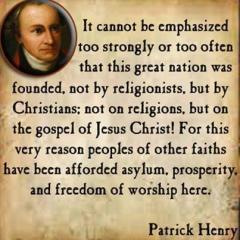 Patrick Henry Quote - America was founded by Christians based on the Gospel of Jesus Christ