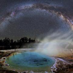 Milky Way above Silex Spring Yellowstone National Park Wyoming
