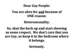 Dear Gay People Keep it in the Bedroom