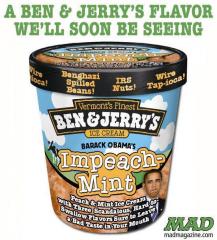 New Ben and Jerrys  Ice Cream Impeach Mint