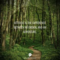 Attitude is the difference between an ordeal and an adventure