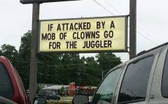 If attacked by clowns go for the juggler