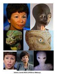 Valerie Jarrett with and without make up