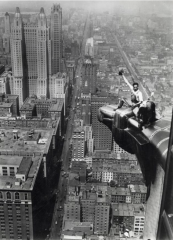 1932 Men Clean the Eagle on top of the Chrysler Building NY