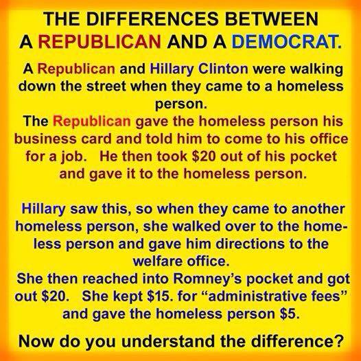 The difference between a Republican and a Democrat