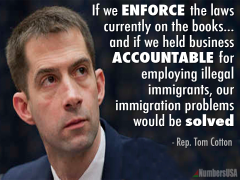 Tom Cotton Quote on Illegal Immigrants and Solving the Problem