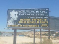 Oathkeepers Marines Road Sign What is worth defending Our Homes and Bill of Rights Smedley Butler quote