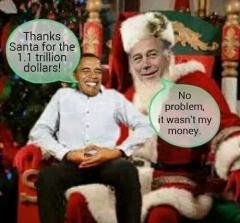 Obama thanks Santa Boehner for 1 point 1 trillion dollars