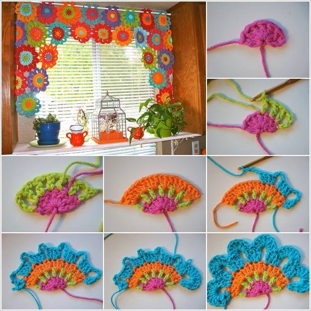 Crochet window valance
