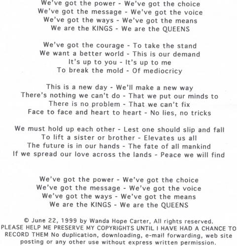 We&#039;ve got the power - Poem by Wanda Hope Carter
