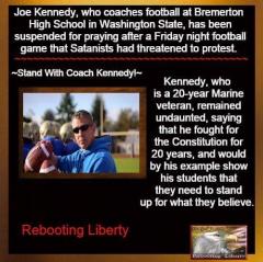 Joe Kennedy Coachs Story Stand with Kennedy