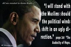obama quote - I will stand with the muslims
