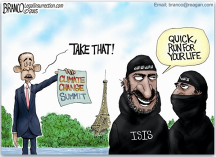 obama threatens ISIS with attendance at climate change summit