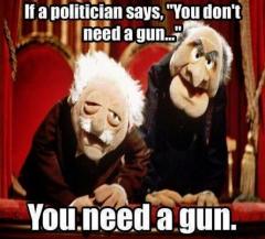 If a politician says you dont need a gun that means you need a gun