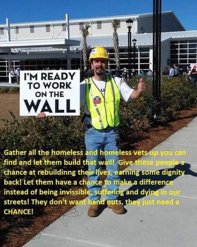Worker ready to build the border wall