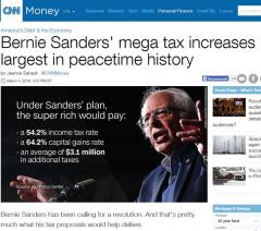Bernie Sanders mega tax increases largest in peacetime history