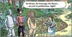 No brain No Courage No Heart - You must be politicians