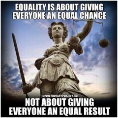 Equality is about having an equal chance not equal results