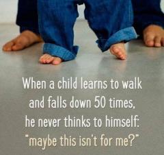 For K When a child learns to walk