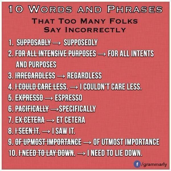 10 words and phrases often used incorrectly