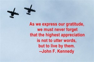 Memorial day Gratitude JFK quote