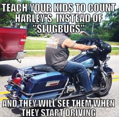 Teach your kids to count Harleys instead of slugbugs