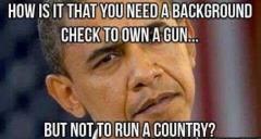 How is it you need a background check to own a gun but not to run a country