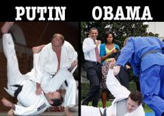 Putin vs Obama tough guys