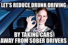 Reduce drunk driving by taking away cars from sober drivers