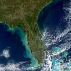florida from space storm clouds